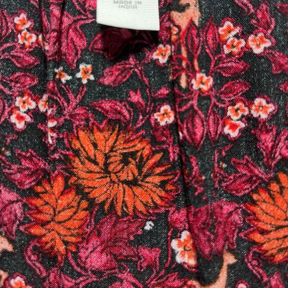 Old Navy Women’s Floral Boho Peasant Blouse M | Long Sleeve Tassel Top - Picture 10 of 14